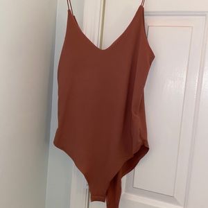 Gaze Small Rust Brown Cami Tank Bodysuit